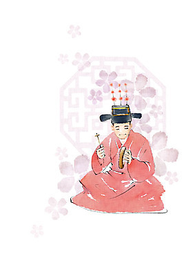 PSD 한국전통 전통 문양 남자 꽃 연주 일러스트 캘리그라피 붓터치 국악기 국악 한명 사람 앉기 성인 빨간색 연주자 한복 번짐 꽹과리 관모 성인남자한명만 국내일러스트 식물 1 악기 음악 컬러 모션 타악기 한국 음악가 전통의상 남자한명만 성인남자만 파일형식 효과