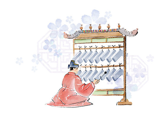 PSD 한국전통 전통 문양 남자 꽃 연주 일러스트 캘리그라피 붓터치 국악기 국악 한명 사람 앉기 성인 빨간색 연주자 한복 번짐 관모 편경 성인남자한명만 국내일러스트 식물 1 악기 음악 컬러 모션 타악기 한국 음악가 전통의상 남자한명만 성인남자만 파일형식 효과