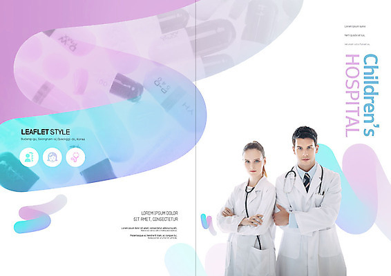 PSD 서양인 외국인 템플릿 표지디자인 북디자인 출판디자인 여자 표지 남자 리플렛 북커버 의학 병원 팜플렛 20대 성인 두명 알약 팔짱 의사 소아과 성인만 이미지템플릿 모션 사람 인종 청년 약 의료진 파일형식