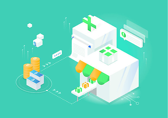 이동 돈 일러스트 모바일 병원 선물 사람없음 생활 금융 상점 사각형 입체 모던 상승 심플 전자 편리함 아이소메트릭 민트색 국내일러스트 AI파일 도형 컬러 컨셉 의학 경제 재산 파일형식 벡터
