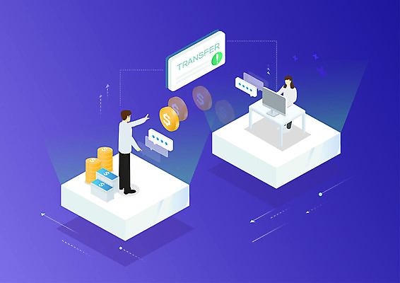 여자 남자 일러스트 대화 사람 앉기 성인 두명 금융 파란색 달러 사각형 보라색 손내밀기 책상 입체 모던 심플 전자 아이소메트릭 계좌이체 핀테크 성인만 국내일러스트 AI파일 도형 컬러 가구 돈 모션 모바일 말하기 손짓 경제 파일형식 벡터