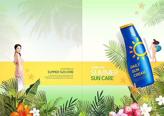 PSD 템플릿 표지디자인 북디자인 출판디자인 여자 표지 꽃 리플렛 잎 북커버 팜플렛 20대 성인 두명 초록색 여름 여름휴가 바캉스 비키니 뷰티 한국인 선크림 야자수잎 의료성형뷰티 성인여자만 이미지템플릿 식물 계절 수영복 컬러 휴가 사람 동양인 청년 화장품 여자만 성인만 파일형식 여름_계절