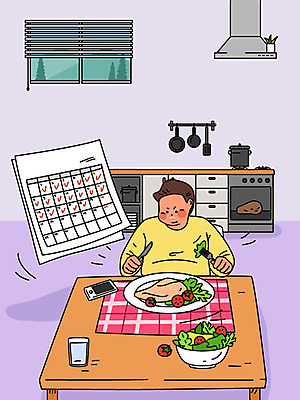 남자 몸매관리 다이어트 채소 일러스트 식탁 건강 한명 사람 성인 여름 건강관리 보라색 샐러드 달력 닭 먹기 준비 닭가슴살 식이조절 열심 성인남자한명만 식단관리 국내일러스트 AI파일 1 계절 음식 컬러 모션 탁자 조류 관리 닭고기 남자한명만 성인남자만 파일형식 벡터