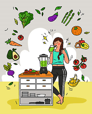 여자 몸매관리 다이어트 채소 과일 일러스트 건강 한명 사람 성인 초록색 여름 건강관리 야채주스 믹서 준비 가벼움 스무디 성인여자한명만 디톡스 식단관리 국내일러스트 AI파일 1 계절 음료 컬러 관리 주스 무게 여자한명만 성인여자만 파일형식 벡터