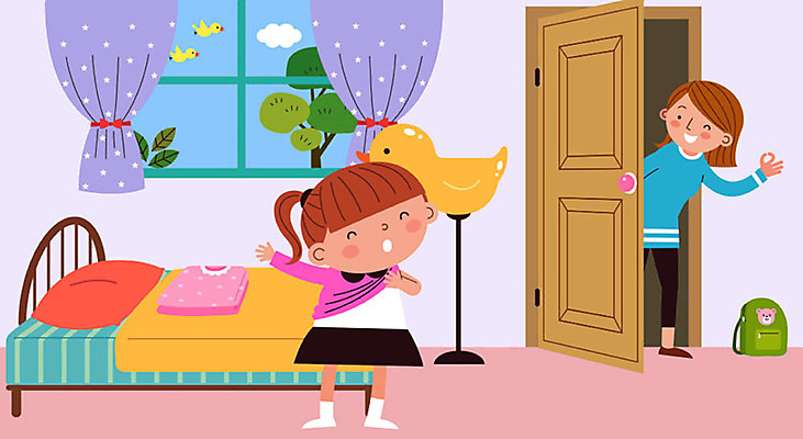 나무 학생 옷 여자 딸 어린이 일러스트 창문 가족 조류 엄마 아침 사람 소녀 성인 두명 문 기쁨 잠옷 기상 침대 즐거움 옷입기 칭찬 여자만 스쿨팩 국내일러스트 AI파일 주간 식물 동물 감정 가구 관계 모션 파일형식 벡터