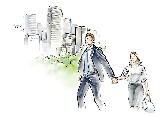 PSD 커플 여자 남자 일러스트 캘리그라피 붓터치 직장 흑백 사람 상반신 성인 두명 건물 비즈니스라이프 걷기 도시 직장인 비즈니스맨 비즈니스우먼 사회 도심 번짐 성인만 국내일러스트 직업 라이프스타일 건축물 회사 비즈니스 관계 모션 촬영기법 공동체 파일형식 효과