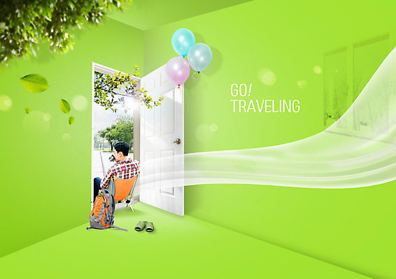 PSD 편집이미지 남자 여유 여행 배낭 휴식 나뭇잎 슬리퍼 한명 성인 초록색 여름 30대 여름휴가 바캉스 문 캠핑 한국인 즐거움 풍선 성인남자한명만 이미지편집 1 계절 감정 컬러 신발 컨셉 잎 가방 레저 휴가 사람 동양인 장년 남자한명만 성인남자만 파일형식 여름_계절