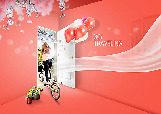 PSD 편집이미지 여자 화분 호수 여행 한명 20대 성인 빨간색 여름 여름휴가 바캉스 문 자전거 한국인 벚꽃 즐거움 풍선 성인여자한명만 이미지편집 1 계절 꽃 감정 컬러 휴가 사람 동양인 청년 바이크 여자한명만 성인여자만 파일형식 여름_계절