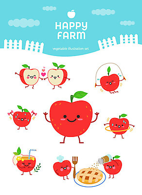 캐릭터 음료 포크 스티커 과일 일러스트 사람없음 세트 운동 귀여움 여러개 아령 하트 사과 유기농 줄넘기 과일캐릭터 훌라후프 이모티콘 사과캐릭터 애플파이 슈퍼푸드 아기자기 일러캐릭터 AI파일 모양 식기 웰빙 다수 컨셉 건강 파이_빵 건강식품 파일형식 벡터