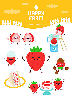 캐릭터 스티커 일러스트 사다리 딸기 샌드위치 사람없음 세트 귀여움 초콜릿 여러개 믹서 유기농 생크림 과일캐릭터 이모티콘 딸기우유 딸기캐릭터 딸기케이크 아기자기 일러캐릭터 AI파일 웰빙 음식 다수 컨셉 과일 디저트 케이크 우유 도구 크림 파일형식 벡터