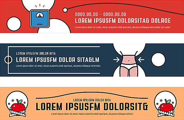 템플릿 배너 배너템플릿 가로배너 다이어트 줄자 사람없음 컬러풀 현수막 원형 사과 허리 체중계 배너세트 AI파일 도형 컬러 과일 자 건강 신체부위 가로 세트 파일형식 벡터