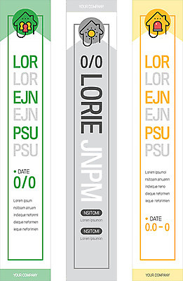 템플릿 배너 배너템플릿 세로배너 전구 부동산 조명 사람없음 컬러풀 현수막 집모양 배너세트 AI파일 모양 컬러 세로 세트 재산 파일형식 벡터