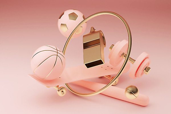 PSD 편집이미지 스포츠 분홍색 그래픽백그라운드 축구공 농구공 사람없음 그래픽 3D 아령 금색 야구방망이 스케이트보드 원형 심판 호루라기 디지털합성 오브젝트 야구공 입체도형 편집3D 도형 컬러 백그라운드 공 축구용품 농구 야구용품 보드_스포츠 입체 파일형식