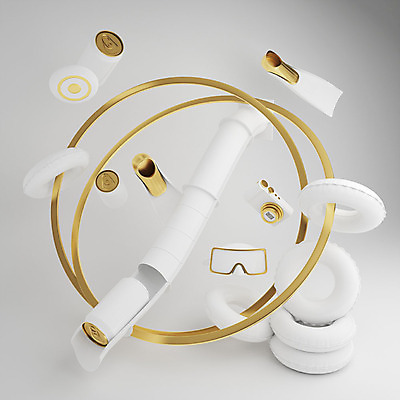 PSD 편집이미지 그래픽백그라운드 바캉스용품 사람없음 그래픽 여름휴가 바캉스 3D 카메라 금색 흰색 원형 캔 미끄럼틀 오리발 디지털합성 오브젝트 튜브 원반 잠수경 워터슬라이드 음료수병 입체도형 편집3D 도형 스포츠용품 컬러 백그라운드 휴가 전자제품 놀이기구 물안경 입체 병_담는 파일형식 여름_계절