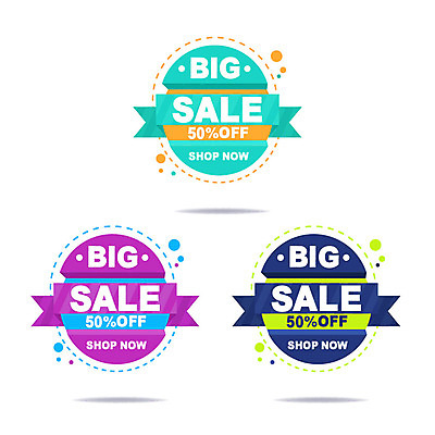 배너 리본 스티커 일러스트 프레임 사람없음 쇼핑 세트 컬러풀 라벨 세일 원형 모던 50% 빅세일 미니멀 국내일러스트 AI파일 도형 컬러 퍼센트 파일형식 벡터