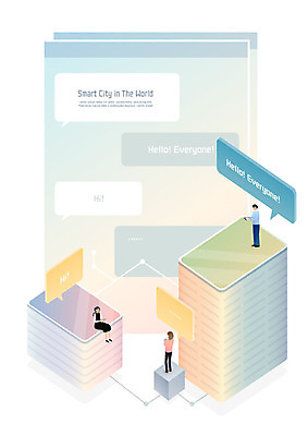 여자 남자 인터넷 일러스트 정보통신 정보기술 스마트라이프 대화 서기 사람 앉기 성인 세명 컬러풀 네트워크 스마트 하이테크 미래도시 아이소메트릭 메신저 ICT 국내일러스트 AI파일 라이프스타일 컬러 컨셉 통신 모션 미래 기술 말하기 정보 도시 파일형식 벡터 4차산업