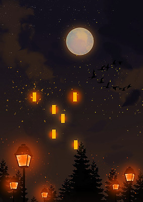 PSD 나무 백그라운드 가로등 일러스트 밤하늘 전등 사람없음 달 가을 포근함 계절백그라운드 철새 가을배경 국내일러스트 자연요소 식물 계절 공공시설 조류 하늘 조명 감각 야간 파일형식 가을_계절