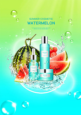 PSD 편집이미지 여름음식 수박 사람없음 빨간색 물 여름 뷰티 화장품 촉촉함 물방울 원형 스킨케어 민트색 보습 싱그러움 천연화장품 제철과일 이미지편집 자연요소 도형 계절 음식 컬러 과일 젖음 제철 파일형식 여름_계절