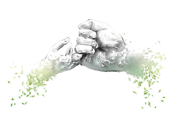 PSD 손 어린이 상징 잎 일러스트 캘리그라피 붓터치 흑백 성인 두명 신체부위 믿음 약속 번짐 새끼손가락 국내일러스트 식물 감정 촬영기법 사람 파일형식 효과