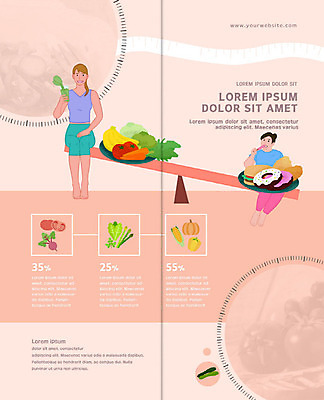 PSD 템플릿 표지디자인 북디자인 출판디자인 여자 내지 리플렛 다이어트 채소 2단접지 북커버 과일 패스트푸드 줄자 건강 저울 팜플렛 성인 두명 주황색 원형 비교 도넛 디톡스 이미지템플릿 도형 컬러 컨셉 디저트 자 사람 인스턴트 파일형식