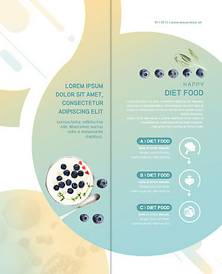 PSD 템플릿 표지디자인 북디자인 출판디자인 내지 리플렛 다이어트 2단접지 북커버 건강 팜플렛 사람없음 파란색 블루베리 요거트 디톡스 이미지템플릿 컬러 과일 유제품 파일형식
