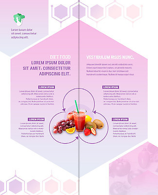 PSD 템플릿 표지디자인 북디자인 출판디자인 내지 리플렛 다이어트 채소 2단접지 북커버 과일 건강 팜플렛 사람없음 과일주스 육각형 연보라색 디톡스 이미지템플릿 도형 보라색 주스 파일형식