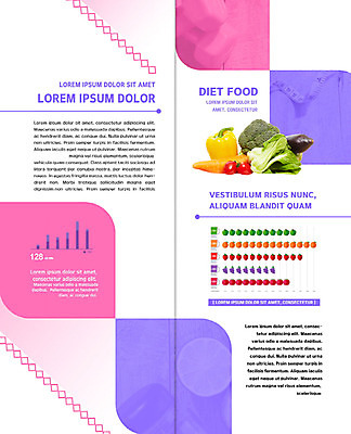 PSD 템플릿 표지디자인 북디자인 출판디자인 내지 리플렛 다이어트 채소 2단접지 북커버 과일 줄자 건강 팜플렛 사람없음 보라색 디톡스 이미지템플릿 컬러 자 파일형식