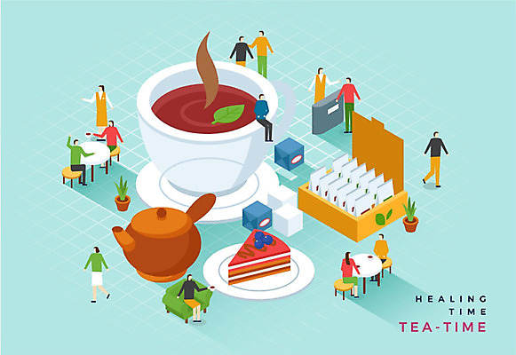 여자 남자 화분 여유 일러스트 식탁 주전자 티타임 휴식 잔 사람 여러명 성인 컵 파란색 차 조각케이크 찻주전자 힐링 티백 아이소메트릭 소확행 국내일러스트 AI파일 식기 감정 음료 컬러 다수 컨셉 탁자 주방용품 차_음료 케이크 신조어 파일형식 벡터