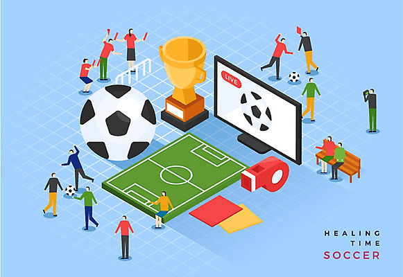 여자 남자 일러스트 축구공 사람 여러명 성인 취미 파란색 축구 경기장 축구장 호루라기 트로피 즐거움 힐링 중계 아이소메트릭 레드카드 옐로우카드 국내일러스트 AI파일 감정 컬러 다수 공 축구용품 스포츠시설 경고 구기 카드_놀이용품 상_우승 방송 파일형식 벡터