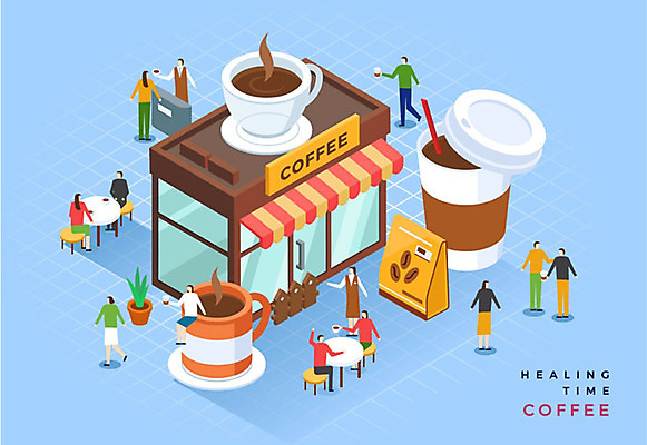 여자 남자 화분 여유 커피 일러스트 식탁 휴식 사람 여러명 성인 파란색 카페 머그컵 원두 커피잔 힐링 아이소메트릭 테이크아웃컵 소확행 국내일러스트 AI파일 감정 음료 컬러 다수 컨셉 탁자 잔 컵 상점 신조어 파일형식 벡터