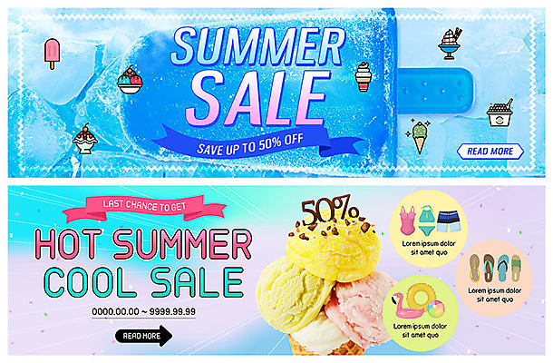PSD 템플릿 배너 수영복 ZIP 웹템플릿 아이스크림 여름음식 슬리퍼 이벤트 사람없음 여름 파란색 여름휴가 바캉스 쇼핑 비키니 세일 얼음 시원함 빙수 튜브 막대아이스크림 이벤트배너 웹배너 빅배너 제철음식 이미지템플릿 자연요소 옷 계절 음식 컬러 신발 휴가 디저트 제철 파일형식 여름_계절