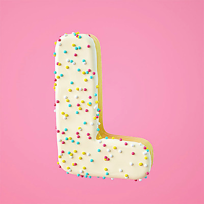 PSD 편집이미지 알파벳 영어 분홍색 백그라운드 텍스트 대문자 디저트 타이포그라피 사람없음 한개 3D소스 3D 도넛 디지털합성 오브젝트 L 편집소스 편집3D 문자 1 음식 컬러 파일형식