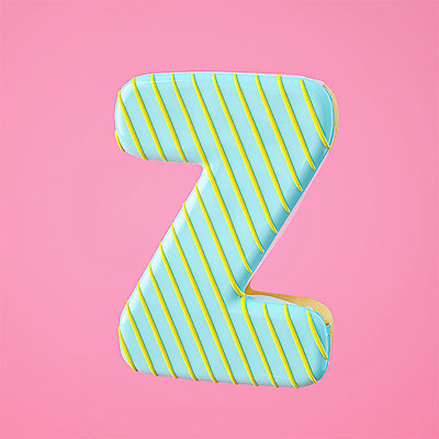 PSD 편집이미지 알파벳 영어 분홍색 백그라운드 텍스트 대문자 디저트 타이포그라피 사람없음 한개 3D소스 3D 도넛 디지털합성 오브젝트 Z 편집소스 편집3D 문자 1 음식 컬러 파일형식