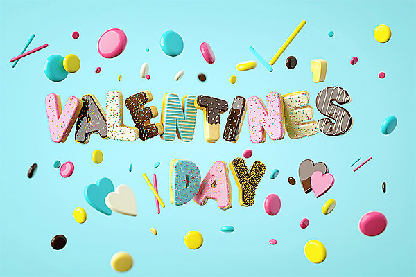 도형 PSD 편집이미지 알파벳 영어 하늘색 백그라운드 텍스트 대문자 디저트 발렌타인데이 타이포그라피 사람없음 3D소스 3D 초콜릿 하트 도넛 디지털합성 오브젝트 편집소스 편집3D 모양 문자 음식 데이이벤트 파란색 파일형식