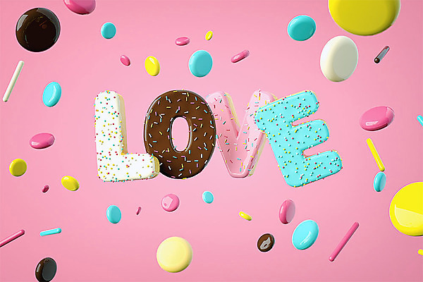 도형 PSD 편집이미지 알파벳 영어 분홍색 백그라운드 텍스트 대문자 디저트 사랑 타이포그라피 사람없음 3D소스 3D 초콜릿 원형 도넛 디지털합성 오브젝트 편집소스 편집3D 문자 감정 음식 컬러 파일형식
