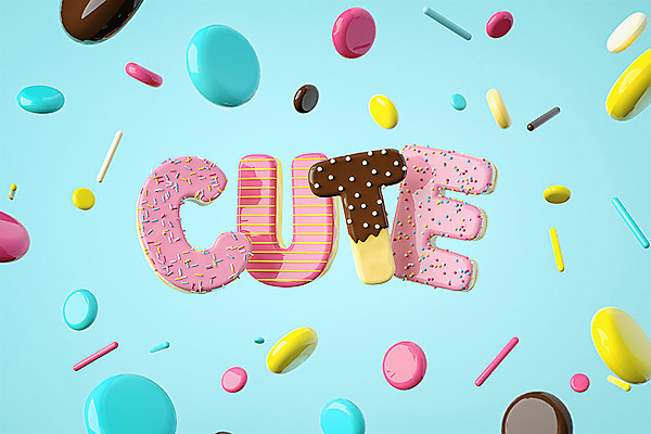 도형 PSD 편집이미지 알파벳 영어 하늘색 백그라운드 텍스트 대문자 디저트 타이포그라피 사람없음 3D소스 3D 귀여움 초콜릿 원형 도넛 디지털합성 오브젝트 편집소스 편집3D 문자 음식 컨셉 파란색 파일형식