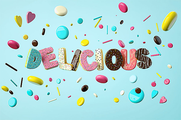 도형 PSD 편집이미지 알파벳 영어 하늘색 백그라운드 텍스트 대문자 디저트 타이포그라피 사람없음 3D소스 3D 초콜릿 하트 원형 도넛 맛 디지털합성 오브젝트 편집소스 편집3D 모양 문자 음식 컨셉 파란색 파일형식