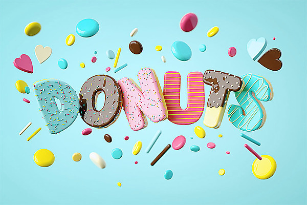 도형 PSD 편집이미지 알파벳 영어 하늘색 백그라운드 텍스트 대문자 디저트 타이포그라피 사람없음 3D소스 3D 하트 원형 도넛 디지털합성 오브젝트 편집소스 편집3D 모양 문자 음식 파란색 파일형식