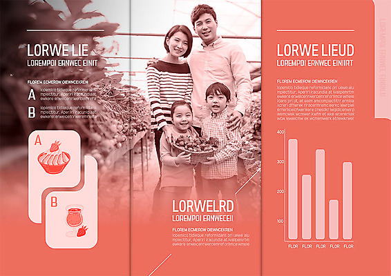 템플릿 표지디자인 북디자인 출판디자인 여자 남자 딸 내지 아들 어린이 리플렛 분홍색 북커버 3단접지 가족 엄마 남매 팜플렛 여러명 성인 30대 세트 화목 한국인 아빠 즐거움 딸기농장 이미지템플릿 AI파일 감정 컬러 다수 컨셉 관계 딸기 사람 동양인 장년 농장 파일형식 벡터