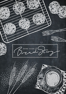 PSD 영어 커피 포크 일러스트 타이포그라피 사람없음 쿠키 칠판 빵집 밀 초크 제빵 초크일러스트 초크아트 드로잉 홈메이드 국내일러스트 문자 식기 음료 디저트 곡류 미술 제과제빵 상점 그림 만들기 파일형식