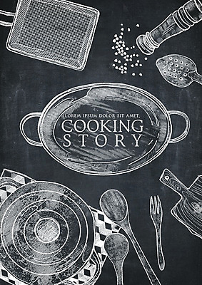 PSD 영어 일러스트 주방용품 타이포그라피 사람없음 칠판 냄비 국자 초크 초크일러스트 초크아트 드로잉 후추통 나무도마 나무스푼 튀김망 국내일러스트 문자 생활용품 도마 미술 목재 조리도구 솥 그림 양념통 나무숟가락 파일형식