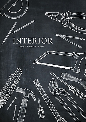 PSD 영어 일러스트 줄자 타이포그라피 사람없음 연필 칠판 공구 붓 드라이버 칼 망치 초크 초크일러스트 초크아트 컴파스 톱 드로잉 펜치 니퍼 커터칼 국내일러스트 문자 문구용품 학용품 자 미술 필기구 사무용품 도구 그림 파일형식