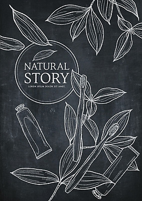 PSD 영어 일러스트 나뭇잎 타이포그라피 사람없음 칠판 칫솔 초크 치약 초크일러스트 초크아트 천연 드로잉 국내일러스트 문자 잎 미술 위생용품 그림 파일형식