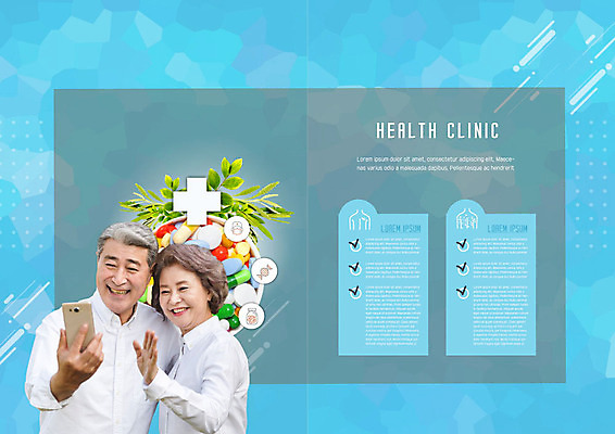 PSD 템플릿 표지디자인 북디자인 출판디자인 여자 할아버지 노년 남자 내지 할머니 리플렛 북커버 의학 건강 병원 미소 팜플렛 파란색 스마트폰 알약 건강관리 노부부 60대 손인사 70대 클리닉 영상통화 노인만 이미지템플릿 부부 컬러 표정 관리 사람 성인 핸드폰 스마트기기 약 인사 통화 성인만 파일형식