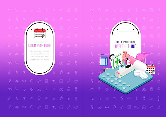 PSD 템플릿 표지디자인 북디자인 출판디자인 여자 표지 리플렛 북커버 의학 건강 병원 팜플렛 성인 두명 알약 건강관리 보라색 간호사 의사 달력 클리닉 약사 이미지템플릿 컬러 관리 사람 약 의료진 파일형식