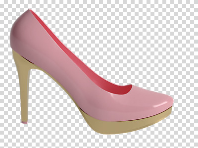 편집 편집이미지 구두 분홍색 사람없음 한개 3D소스 3D 금색 디지털합성 오브젝트 PNG 편집소스 1 컬러 신발 파일형식