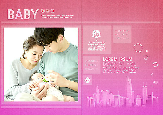 PSD 템플릿 표지디자인 북디자인 출판디자인 여자 남자 내지 리플렛 분홍색 북커버 가족 엄마 팜플렛 20대 성인 세명 한국인 육아 아기 아빠 분유 박람회 육아박람회 이미지템플릿 컬러 관계 사람 동양인 청년 아기용품 파일형식