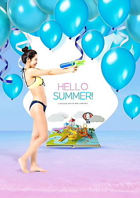 PSD 편집이미지 여자 수영복 한명 사람 성인 여름 30대 파란색 여름휴가 바캉스 쇼핑 비키니 세일 한국인 시원함 풍선 물총 워터파크 성인여자한명만 여름쇼핑 이미지편집 1 옷 계절 컬러 휴가 수영장 동양인 장년 여자한명만 성인여자만 파일형식 여름_계절