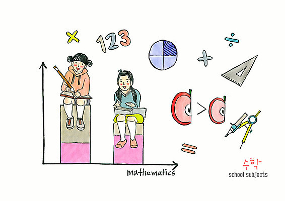 PSD 기호 여자 어린이교육 교육 초등학생 어린이 일러스트 그래프 수채화 초등교육 소녀 두명 숫자 수학 학원 삼각자 컴파스 수학교육 각도기 수학학원 에듀 소녀만 방과후 스쿨팩 국내일러스트 문자 학생 교과목 문구용품 자 사람 에듀케이션 여자만 어린이만 파일형식
