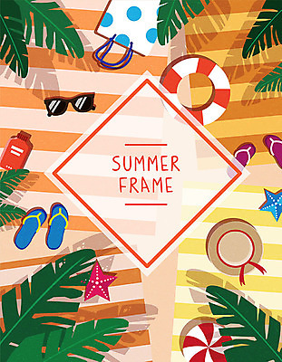 모자 백그라운드 일러스트 휴가 불가사리 사각프레임 프레임 바캉스용품 사람없음 여름 여름휴가 바캉스 컬러풀 선글라스 쇼핑백 쪼리 비치볼 선크림 마름모 튜브 야자수잎 프레임일러스트 트로피컬아트 국내일러스트 AI파일 도형 잡화 계절 안경 컬러 잎 가방 공 극피동물 사각형 화장품 샌들 오브젝트 그림 파일형식 벡터 여름_계절